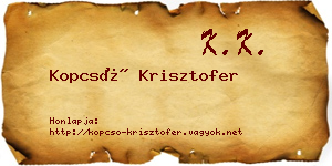 Kopcsó Krisztofer névjegykártya