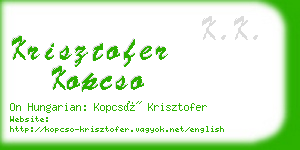 krisztofer kopcso business card